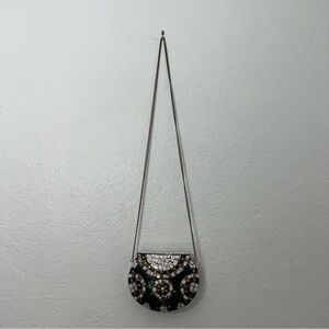 From St Xavier-Silver Metal Bag Handmade Embossed Shoulder Clutch